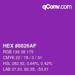 Color code: HEX #8826AF | qconv.com