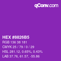 颜色代码: HEX #8826B5 | qconv.com
