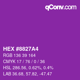 Color code: HEX #8827A4 | qconv.com