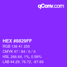 Color code: HEX #8829FF | qconv.com