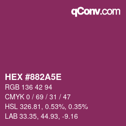 Color code: HEX #882A5E | qconv.com