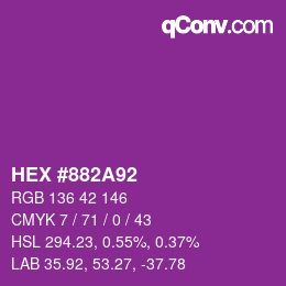 Color code: HEX #882A92 | qconv.com