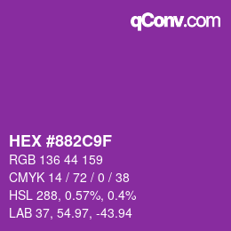 Color code: HEX #882C9F | qconv.com