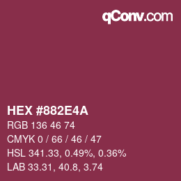 Color code: HEX #882E4A | qconv.com