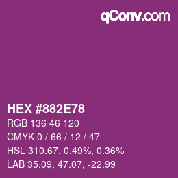 Farbcode: HEX #882E78 | qconv.com