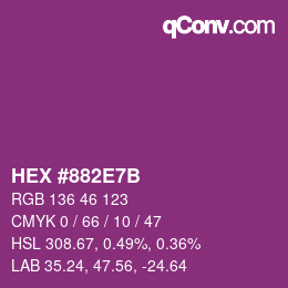Color code: HEX #882E7B | qconv.com