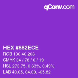 Color code: HEX #882ECE | qconv.com