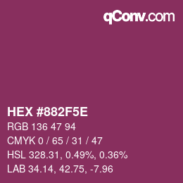 Color code: HEX #882F5E | qconv.com