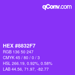 Color code: HEX #8832F7 | qconv.com