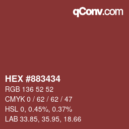 Color code: HEX #883434 | qconv.com