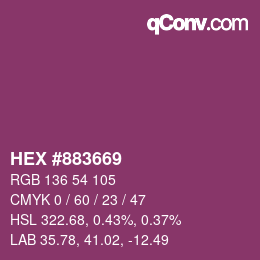 カラーコード: HEX #883669 | qconv.com
