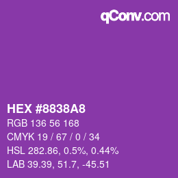 颜色代码: HEX #8838A8 | qconv.com