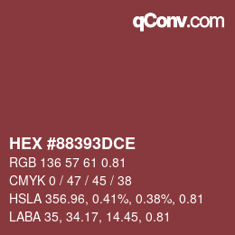 Farbcode: HEX #88393DCE | qconv.com