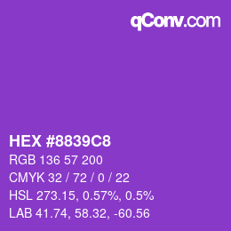 Color code: HEX #8839C8 | qconv.com