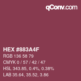 Color code: HEX #883A4F | qconv.com