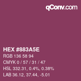 Color code: HEX #883A5E | qconv.com