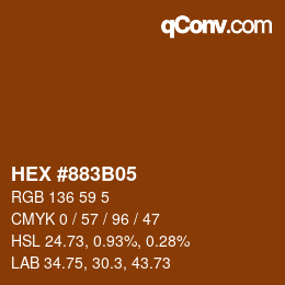 カラーコード: HEX #883B05 | qconv.com
