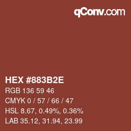 Color code: HEX #883B2E | qconv.com