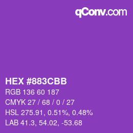 Color code: HEX #883CBB | qconv.com