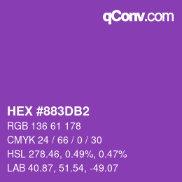 カラーコード: HEX #883DB2 | qconv.com