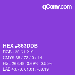カラーコード: HEX #883DDB | qconv.com