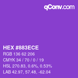 カラーコード: HEX #883ECE | qconv.com