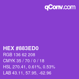 颜色代码: HEX #883ED0 | qconv.com