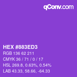 カラーコード: HEX #883ED3 | qconv.com