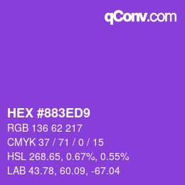 颜色代码: HEX #883ED9 | qconv.com