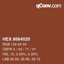 Color code: HEX #884028 | qconv.com