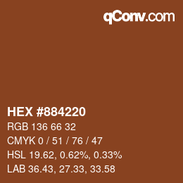 Color code: HEX #884220 | qconv.com
