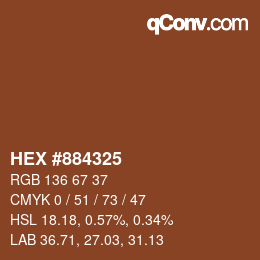 カラーコード: HEX #884325 | qconv.com