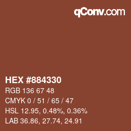 Color code: HEX #884330 | qconv.com