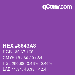 颜色代码: HEX #8843A8 | qconv.com