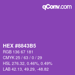 カラーコード: HEX #8843B5 | qconv.com