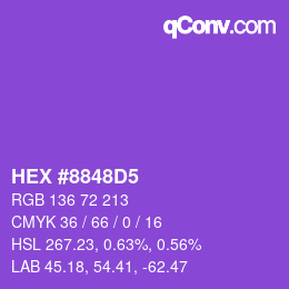 颜色代码: HEX #8848D5 | qconv.com