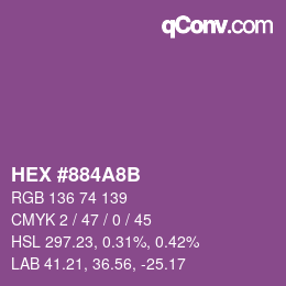 Color code: HEX #884A8B | qconv.com