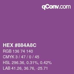 Color code: HEX #884A8C | qconv.com