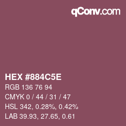 Farbcode: HEX #884C5E | qconv.com