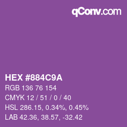 Color code: HEX #884C9A | qconv.com