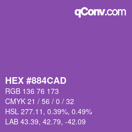Color code: HEX #884CAD | qconv.com
