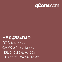 Color code: HEX #884D4D | qconv.com