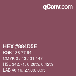 Color code: HEX #884D5E | qconv.com