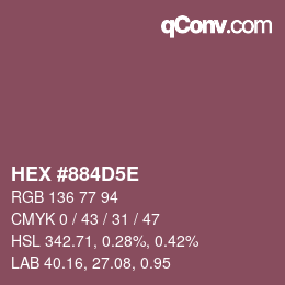 カラーコード: HEX #884D5E | qconv.com