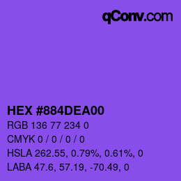 Farbcode: HEX #884DEA00 | qconv.com