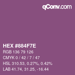 Color code: HEX #884F7E | qconv.com
