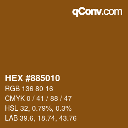 カラーコード: HEX #885010 | qconv.com