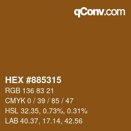 Color code: HEX #885315 | qconv.com