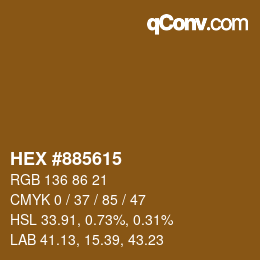 Color code: HEX #885615 | qconv.com