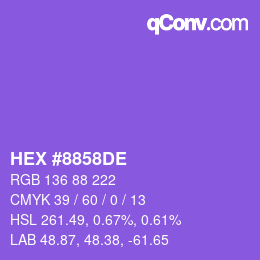 カラーコード: HEX #8858DE | qconv.com